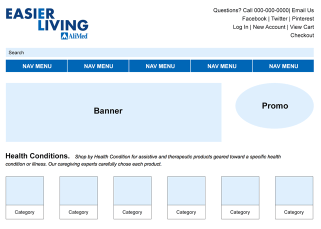 EasierLiving/AliMed homepage 6 layout version