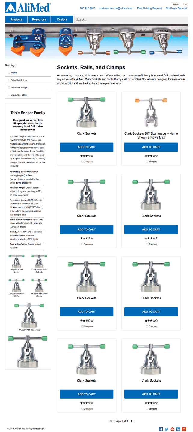 Subcategory wireframe with image